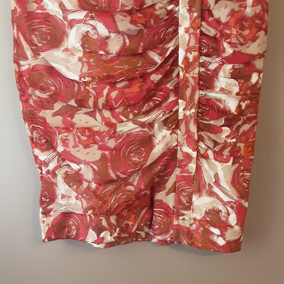 EMMA Europe Geometric Floral Rushed Stretchy Pencil Skirt, Size EU36 / US4 - Picture 7 of 13